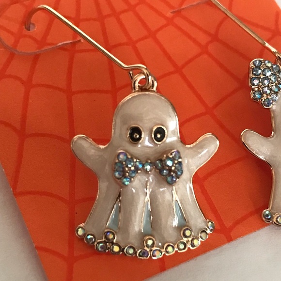 Ghost Crystal Drop Style Halloween Earrings By Bella Jack New On Card - Picture 5 of 7